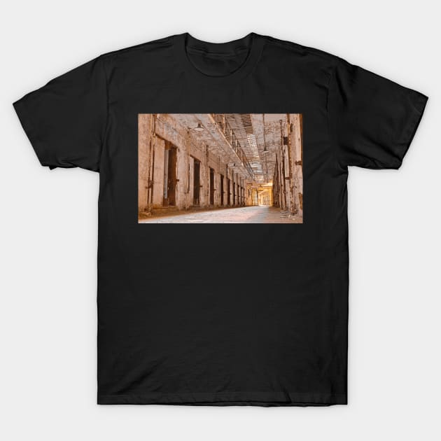 Glowing Prison Corridor T-Shirt by somadjinn